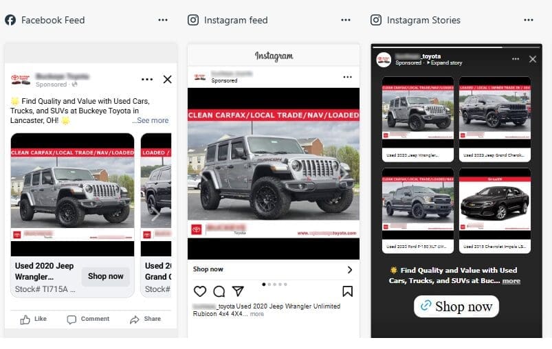 Used Car Facebook Automotive Inventory Ads